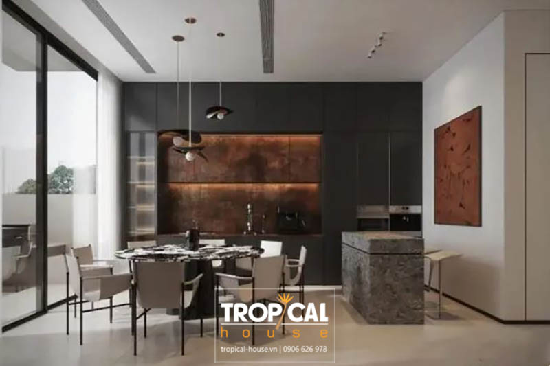 Thiết kế nội thất nh&agrave; phố 4 tầng hiện đại 360m2