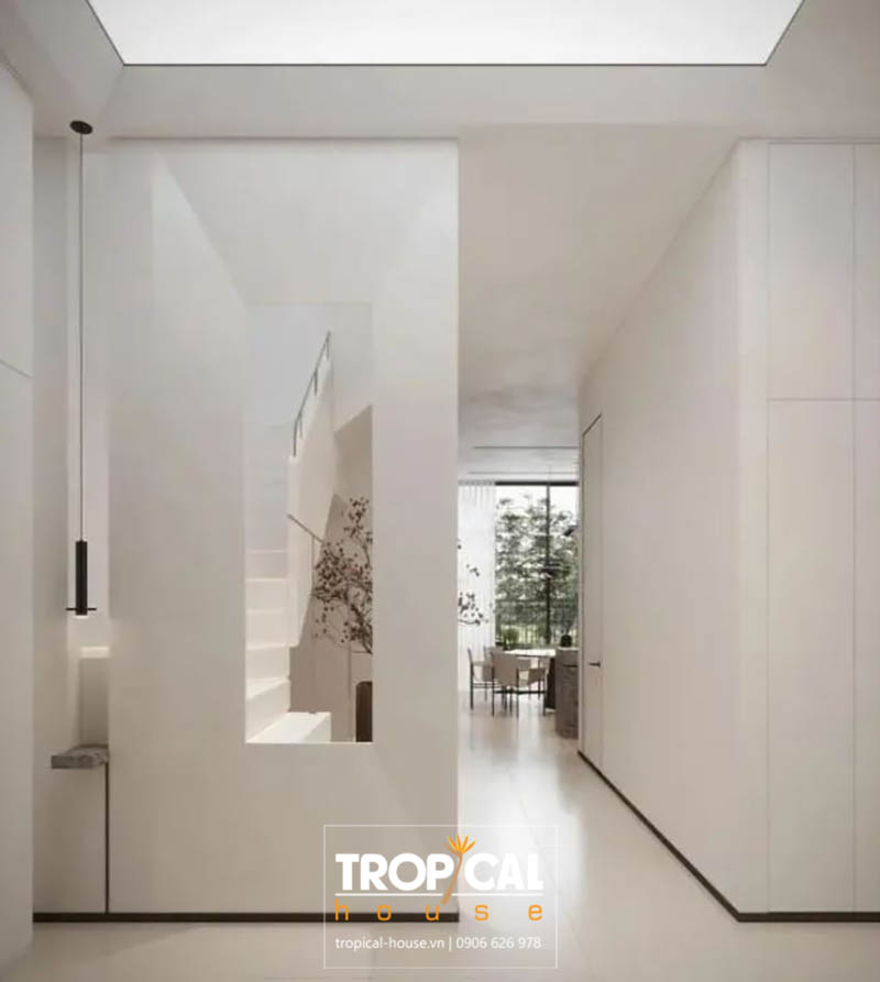 Thiết kế nội thất nh&agrave; phố 4 tầng hiện đại 360m2