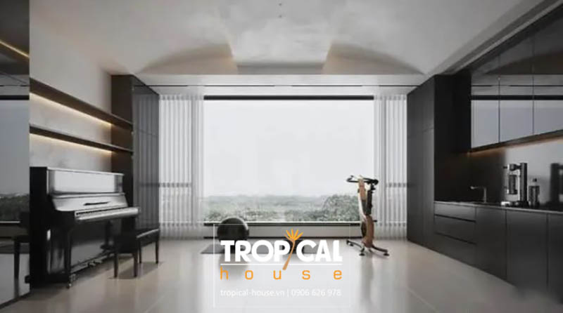 Thiết kế nội thất nh&agrave; phố 4 tầng hiện đại 360m2