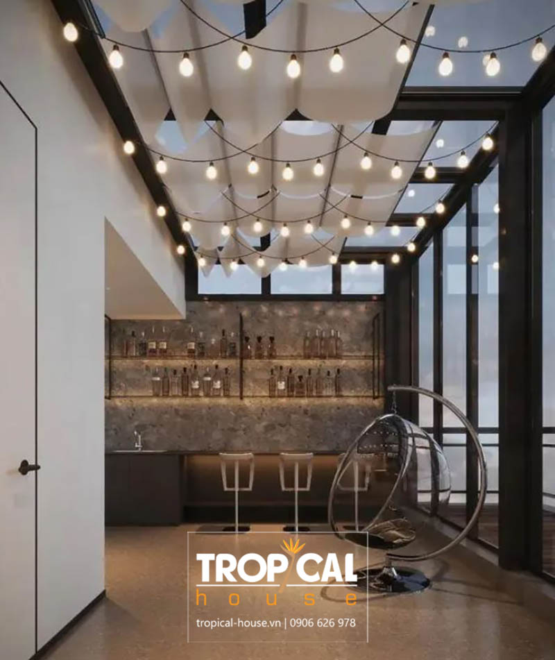 Thiết kế nội thất nh&agrave; phố 4 tầng hiện đại 360m2