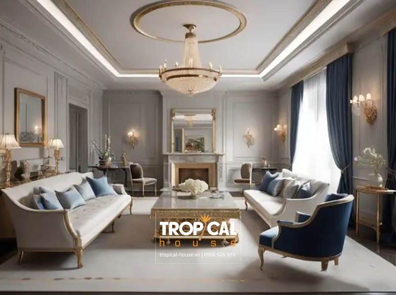 Mẫu thiết kế nội thất nh&agrave; phố t&acirc;n cổ điển