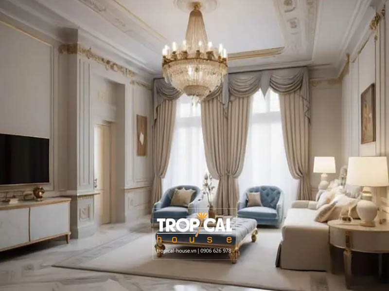 Mẫu thiết kế nội thất nh&agrave; phố t&acirc;n cổ điển