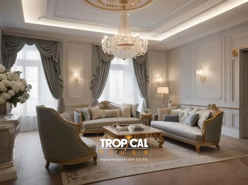 Mẫu thiết kế nội thất nh&agrave; phố t&acirc;n cổ điển
