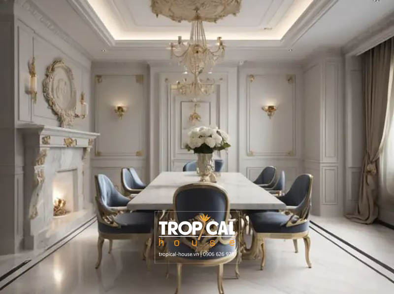 Mẫu thiết kế nội thất nh&agrave; phố t&acirc;n cổ điển