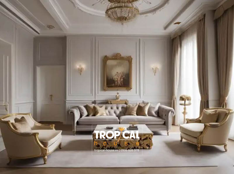 Mẫu thiết kế nội thất nh&agrave; phố t&acirc;n cổ điển