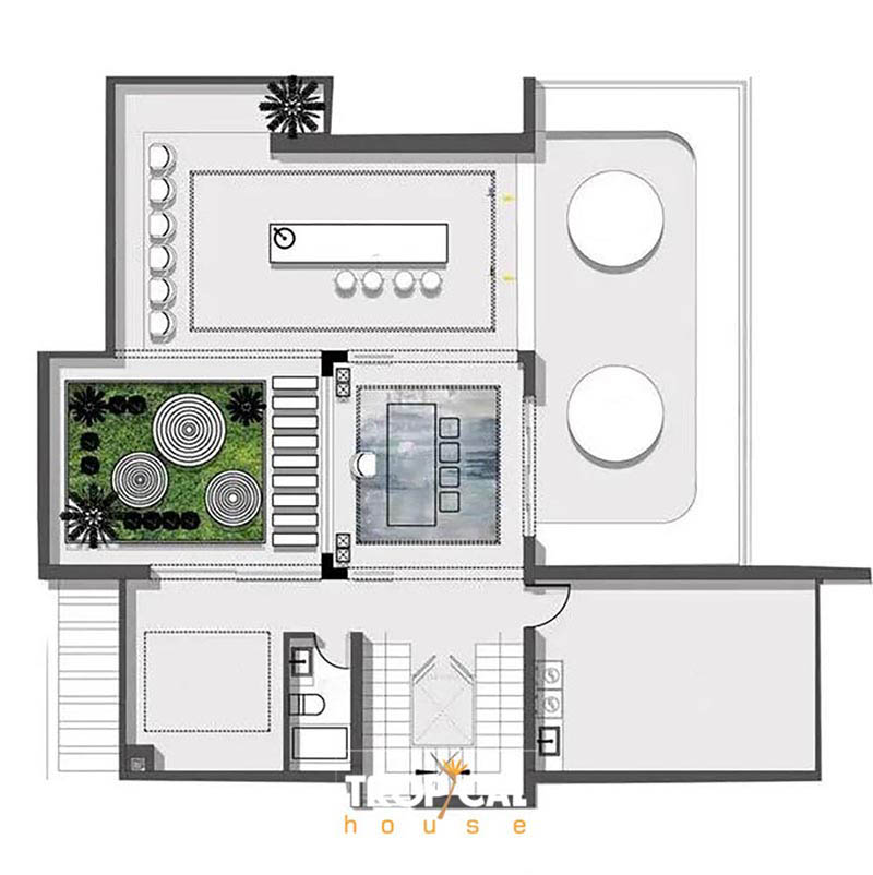 Thiết kế nội thất nh&agrave; phố 4 tầng với s&acirc;n thượng rộng