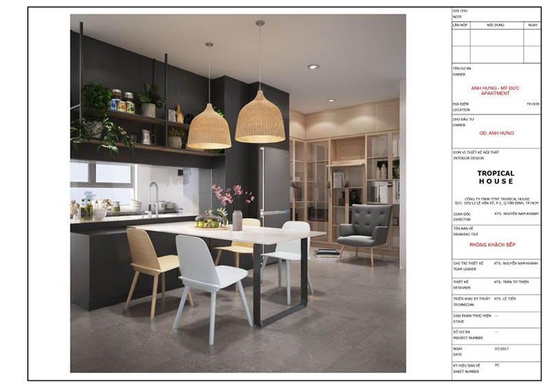 phối cảnh 3D thiết kế nội thất nh&agrave; phố