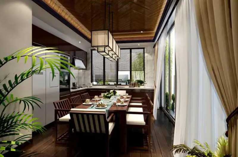 Mẫu nh&agrave; phố phong c&aacute;ch Indochine 2 tầng diện t&iacute;ch 225m2