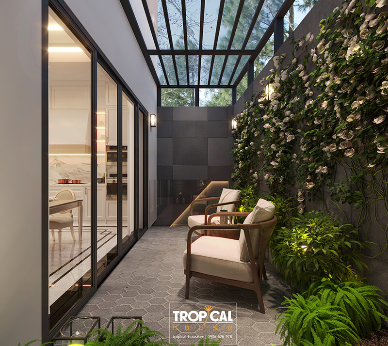 Thiết kế nội thất phong c&aacute;ch tropical house tại cityland park hill