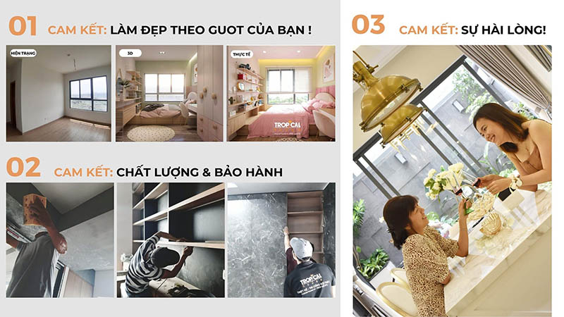 3 cam kết tại thi c&ocirc;ng nội thất nh&agrave; phố Tropical House