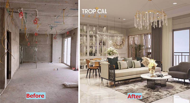 Mẫu thi c&ocirc;ng nội thất nh&agrave; phố của Tropical House