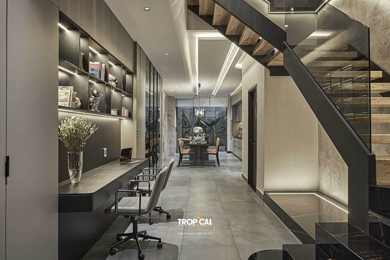 Mẫu thi c&ocirc;ng nội thất nh&agrave; phố 4 tầng hiện đại tinh tế