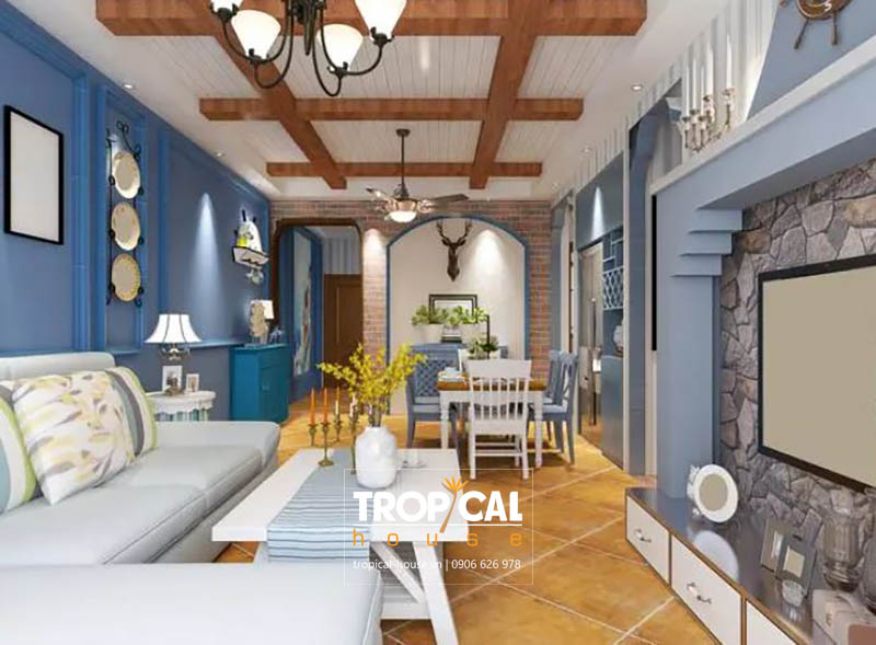 Phong c&aacute;ch thiết kế nh&agrave; phố Địa Trung Hải