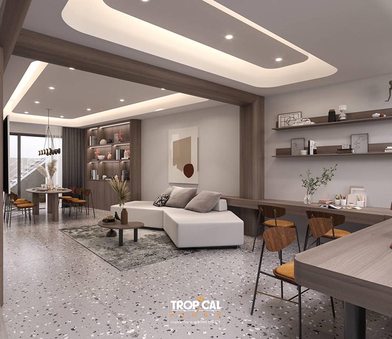 Mẫu thiết kế nội thất nh&agrave; phố 1 tầng của Anh Linh, quận 7