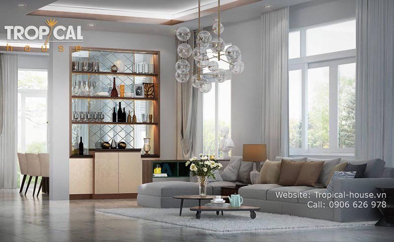 Mẫu thiết kế nội thất nh&agrave; phố 2 tầng quận 3