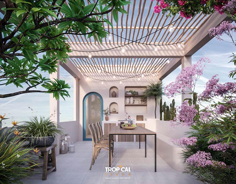 Mẫu thiết kế nội thất nh&agrave; phố phong c&aacute;ch địa trung hải - Mr.C&ocirc;ng, G&ograve; Vấp