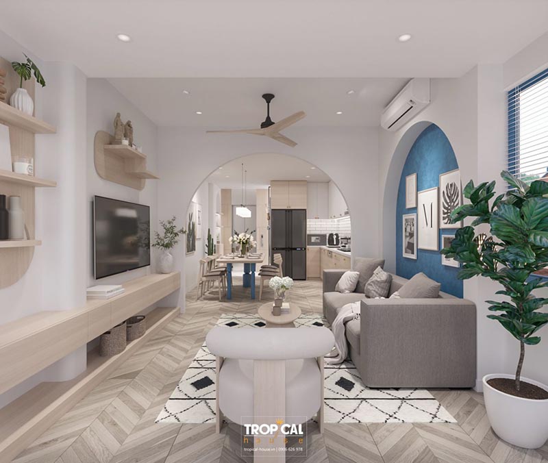 Mẫu thiết kế nội thất nh&agrave; phố phong c&aacute;ch địa trung hải - Mr.C&ocirc;ng, G&ograve; Vấp