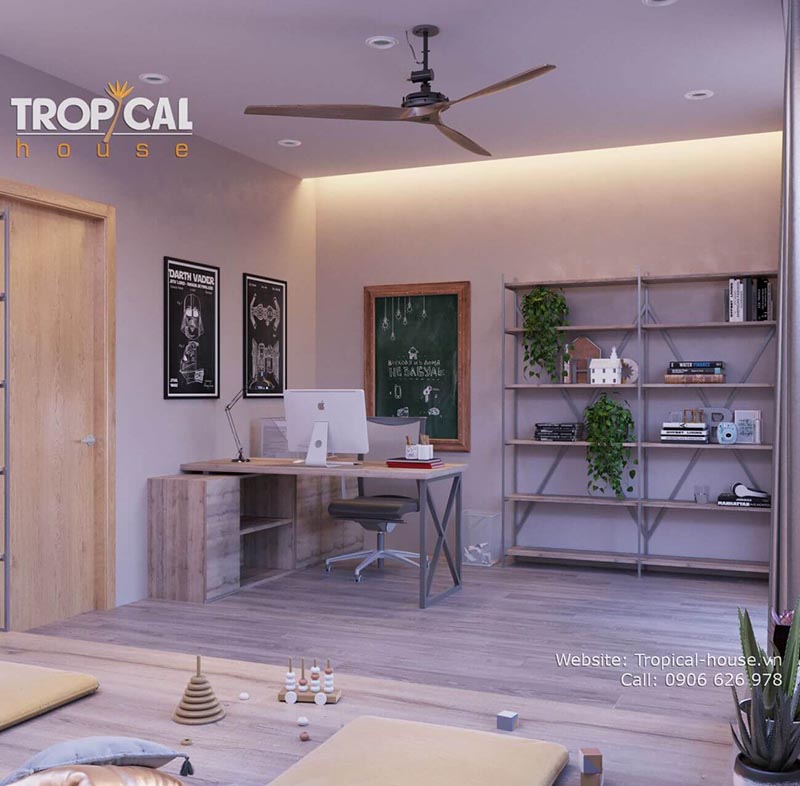 Mẫu thiết kế nội thất nh&agrave; phố phong c&aacute;ch Scandinavia 5m x 15m