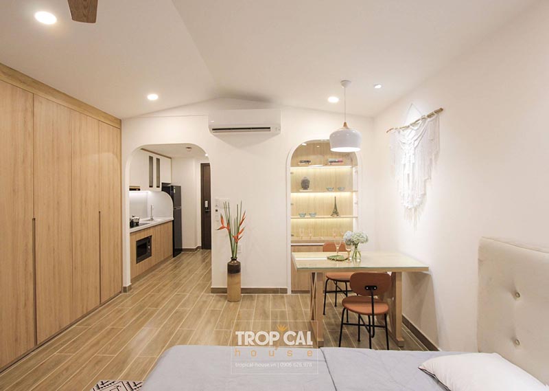 Thiết kế nội thất nh&agrave; phố với phong c&aacute;ch gỗ tự nhi&ecirc;n