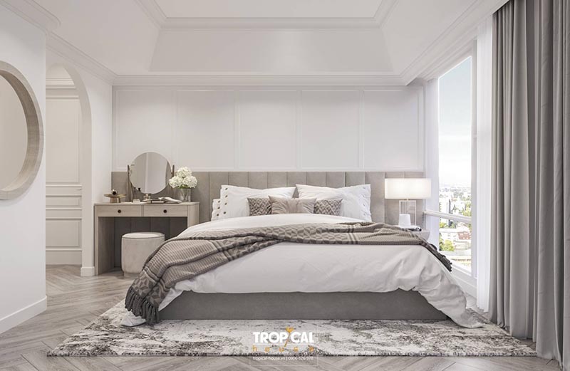 Thiết kế nội thất ph&ograve;ng ngủ duplex cổ điển