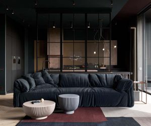 2 bố trí căn hộ nhỏ với những ý tưởng trang trí màu tối