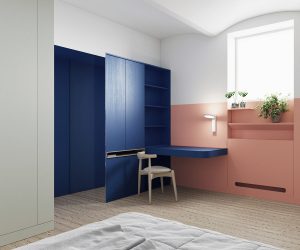 Nội thất sử dụng chặn màu để phân đoạn không gian