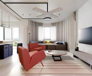 Nhà hiện đại tối giản với gợi ý của Mondrian Flair