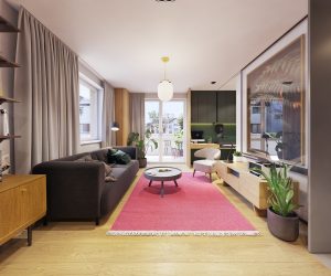 Căn hộ nhỏ tối giản với sự pha trộn màu sắc đầy tính cách