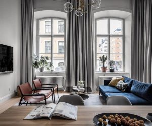 Thiết kế phòng tinh tế với trang trí màu xám