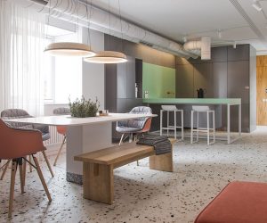 Kế hoạch mở hiện đại với cách sử dụng màu sắc mới mẻ