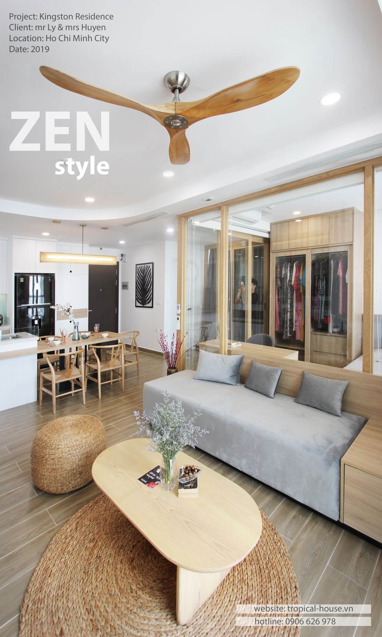 THI CÔNG NỘI THẤT CĂN HỘ ZEN STYLE NHẸ NHÀNG